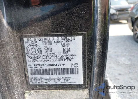 1998 Ford F150 from USA, damaged, VIN 2FTRX18L2WCA30075